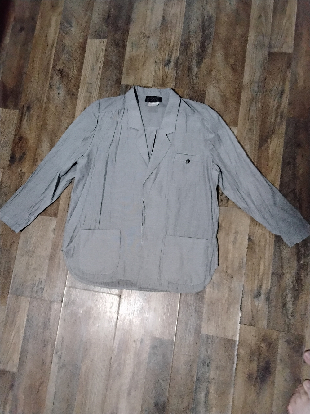 Eileen Fisher Light Gray Lightweight Shirt Jacket